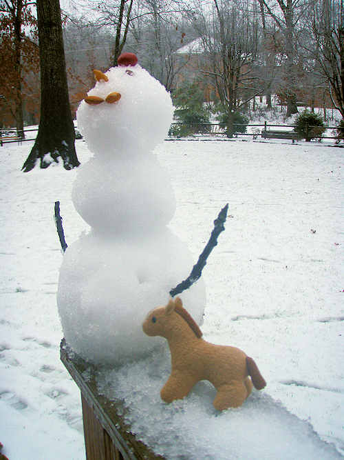 big image of Alvie and his snowman